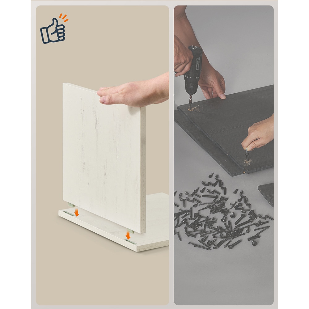Servantskap 60x30x61 cm / underskap til vask / baderomsinnredning / rustikk hvitt baderomsskap