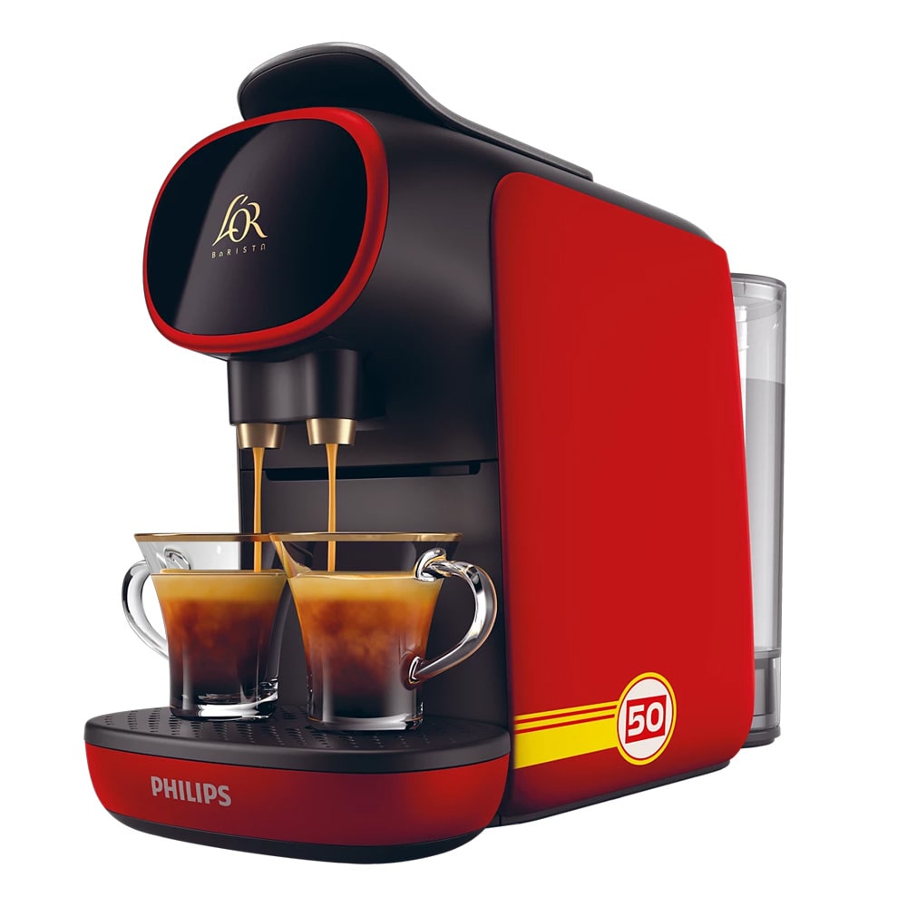 Philips L'OR Barista kapsel kaffetrakter med 19 bar trykk og dobbel bryggefunksjon - Rød