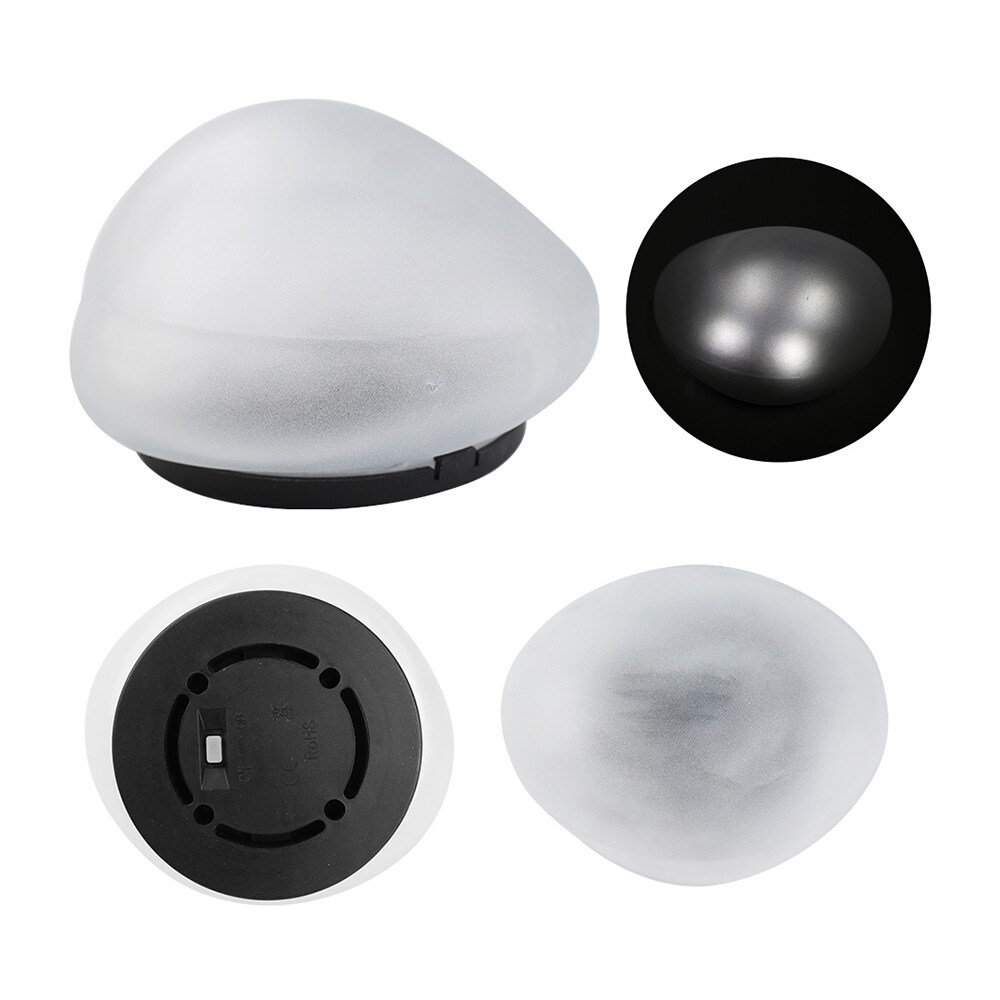 LED solcellelampe stein kaldhvit / solcellebelysning for hage / utendørslampe IP65