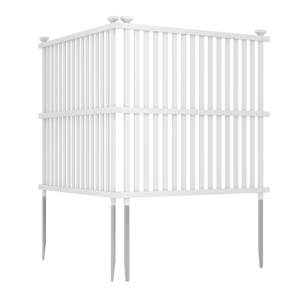 Beskyttelsesgjerde for luftpumpe 113x114cm - Hvit