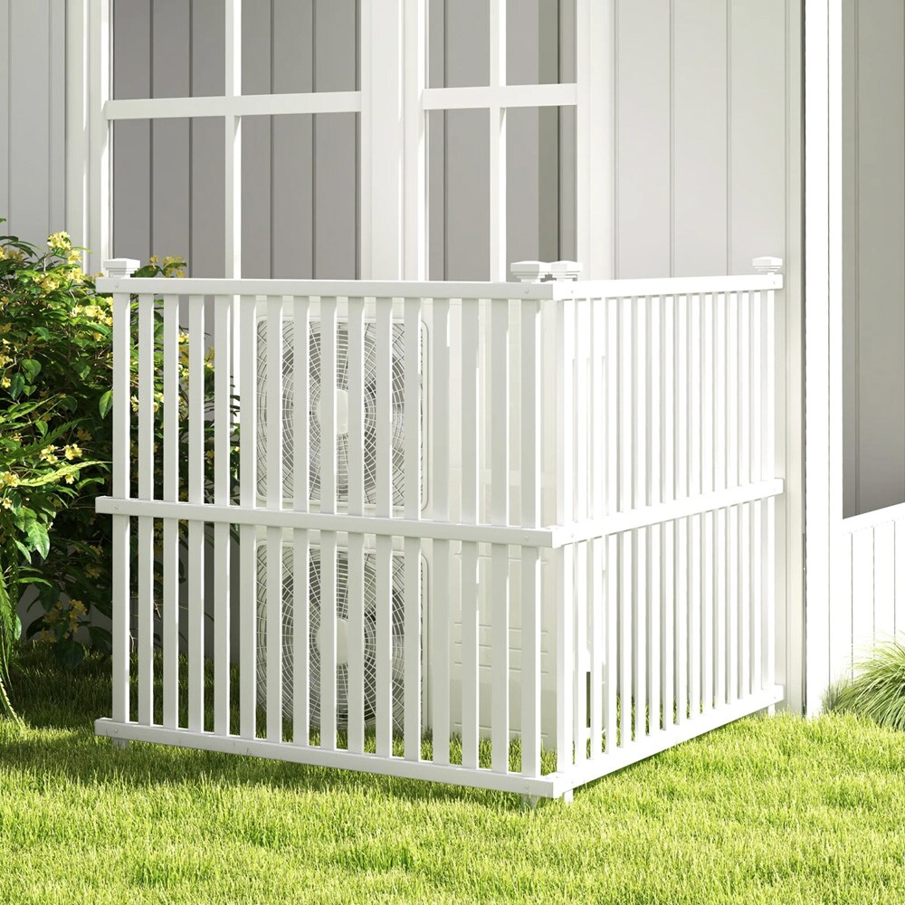 Beskyttelsesgjerde for luftpumpe 113x114cm - Hvit