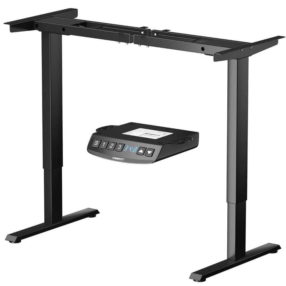Elektrisk høydejusterbart skrivebordsunderstell med to motorer og justerbar bredde - Svart