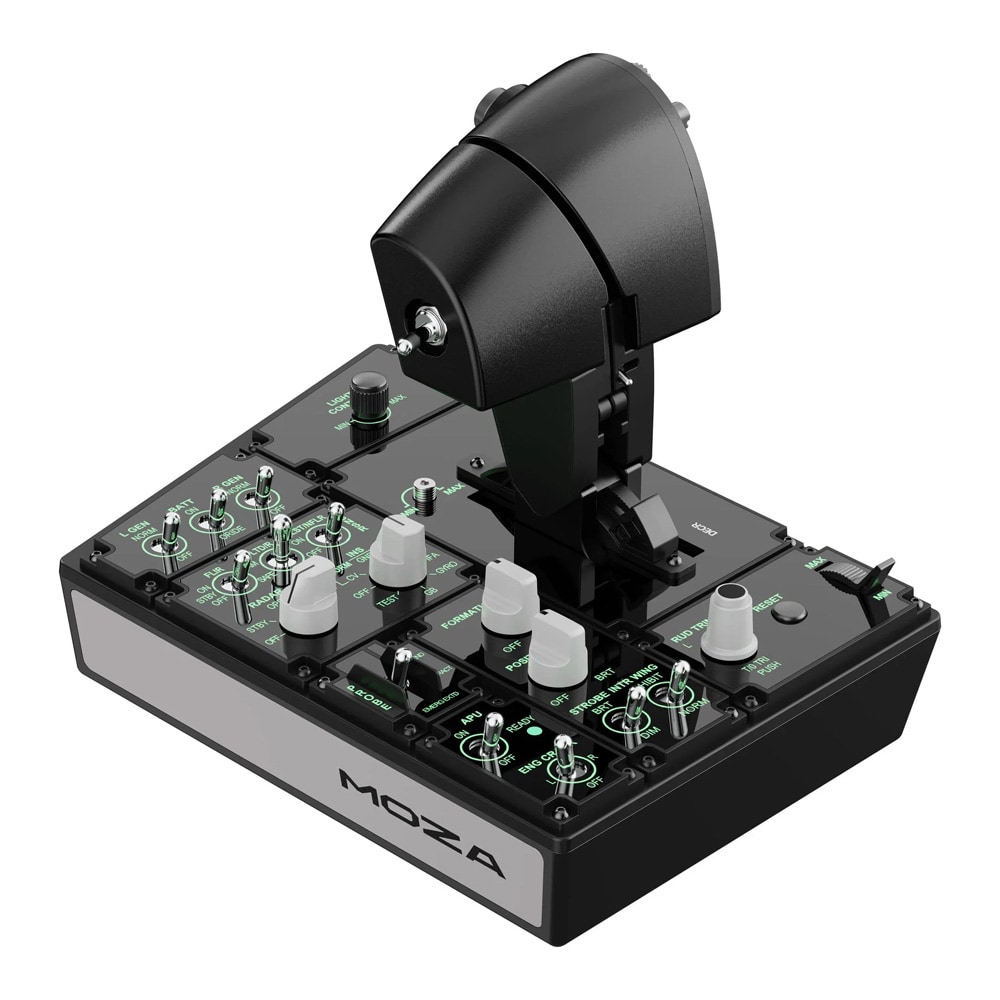 Moza MTP Throttle Panel for flysimulering med vibrasjonstilbakemelding og 27 kontroller