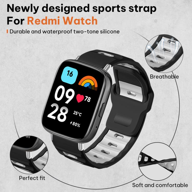 Klokkereim til Redmi Watch 3 Active / Watch 3 Lite – Svart/hvit