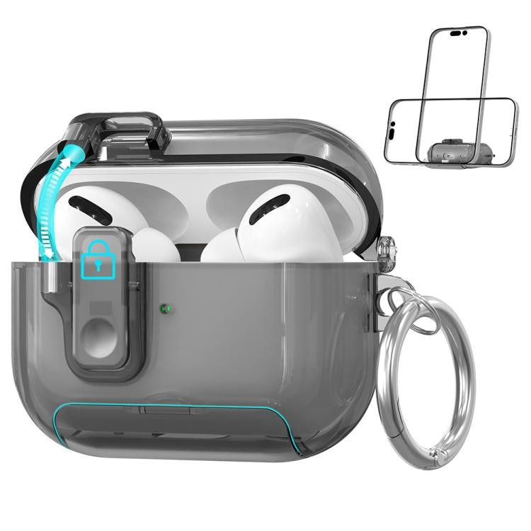 Etui med stativ for AirPods Pro 3 - Transparent svart