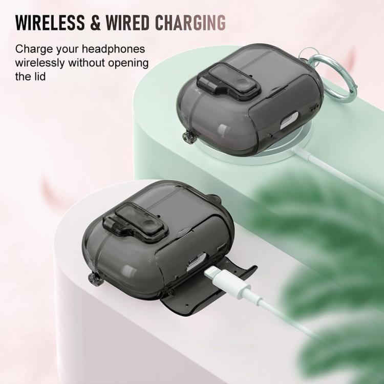 Etui med stativ for AirPods Pro 3 - Transparent svart