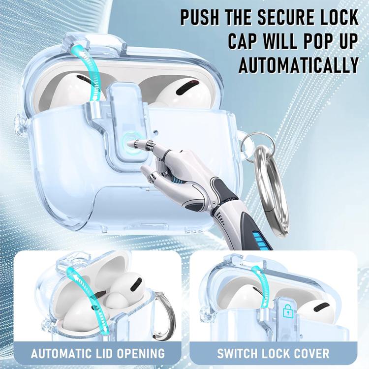 Etui med stativ for AirPods 4 - Transparent blå