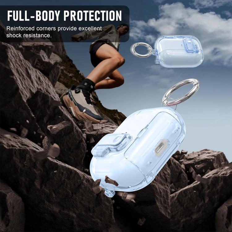 Etui med stativ for AirPods 4 - Transparent blå