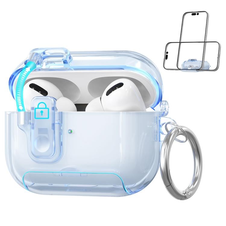 Etui med stativ for AirPods Pro 2 - Transparent blå