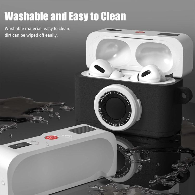 Etui for AirPods Pro 3 i retro kameradesign – Svart silikon