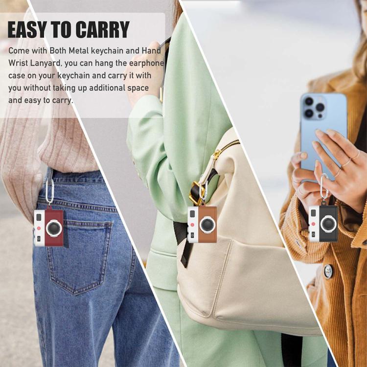 Etui for AirPods Pro 3 i retro kameradesign – Svart silikon
