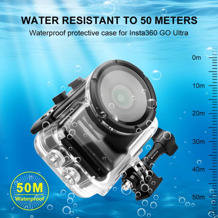 Vanntett kamerahus med 50 meters beskyttelse for Insta360 GO Ultra