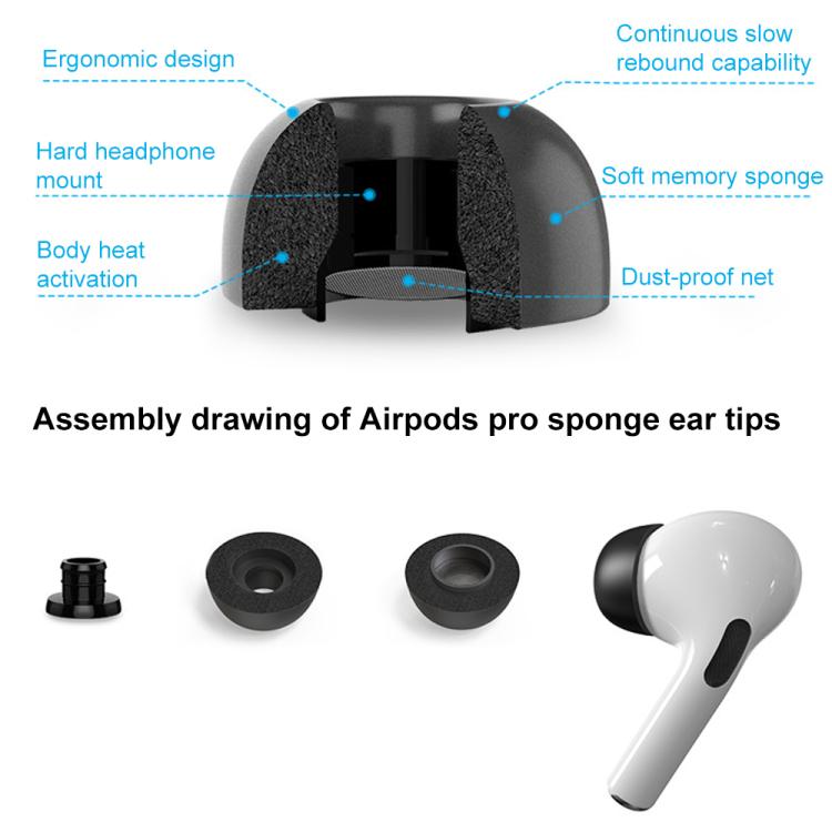 Øreputer av minneskum til AirPods Pro 3 Størrelse: S/M/L - Svart