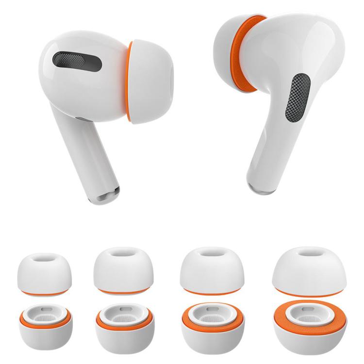 Silikonputer for AirPods Pro 1/2 Størrelse: XS/S/M/L - Hvit/Orange