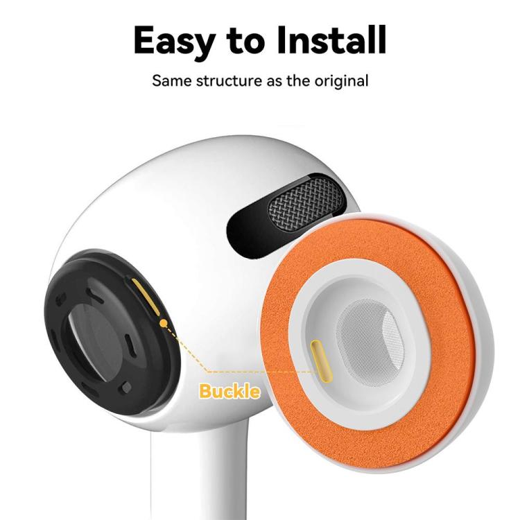 Silikonputer for AirPods Pro 1/2 Størrelse: XS/S/M/L - Hvit/Orange