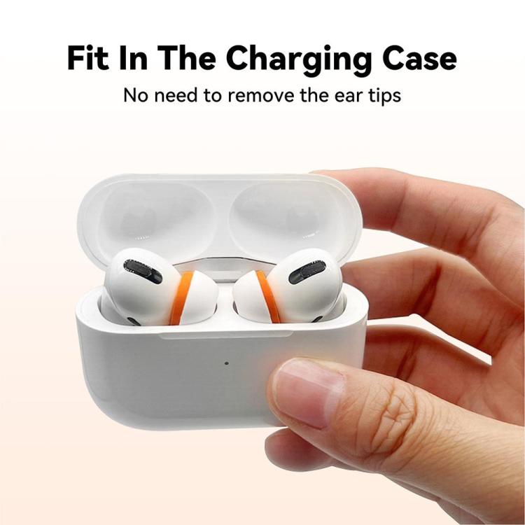 Silikonputer for AirPods Pro 1/2 Størrelse: XS/S/M/L - Hvit/Orange