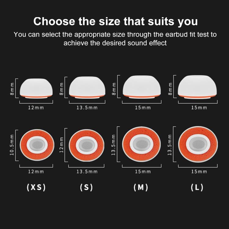 Silikonputer for AirPods Pro 1/2 Størrelse: XS/S/M/L - Hvit/Orange