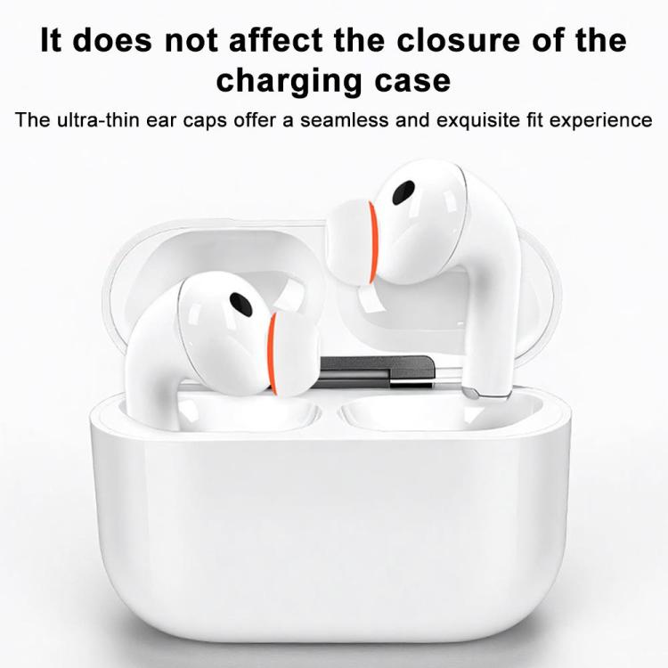 Silikonputer for AirPods Pro 3 størrelse XS/S/M/L - Hvit/oransje