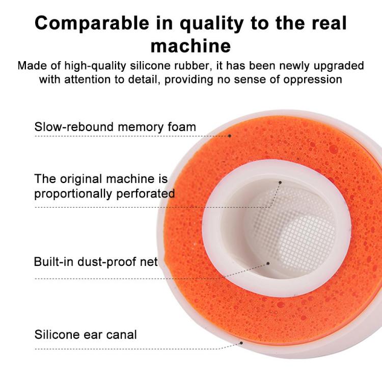 Silikonputer for AirPods Pro 3 størrelse XS/S/M/L - Hvit/oransje