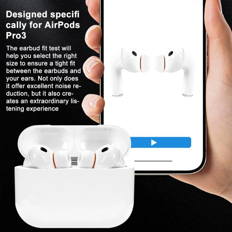 Silikonputer for AirPods Pro 3 størrelse XS/S/M/L - Hvit/oransje