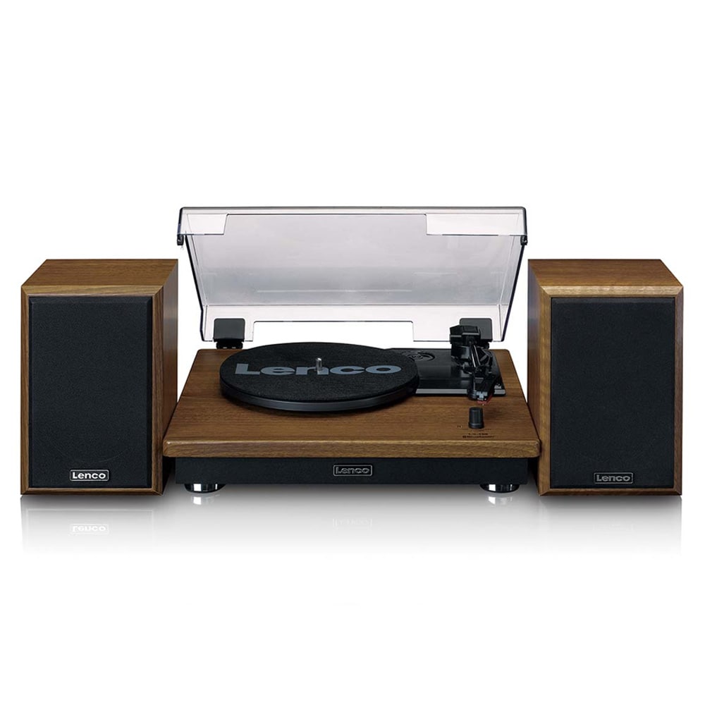 Lenco LS-100 platespiller med Bluetooth og to eksterne høyttalere – eik