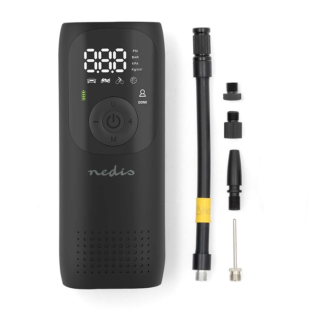 Nedis Oppladbar luftpumpe - 10,3 bar med LED-display og USB-C