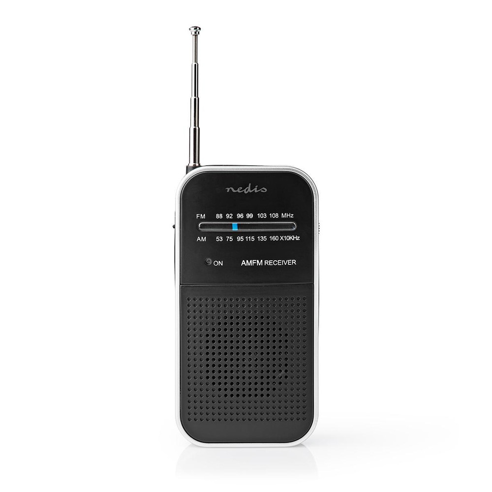 Nedis Bærbar FM-radio med hodetelefonkontakt - lommestørrelse med 1,5 W toppeffekt