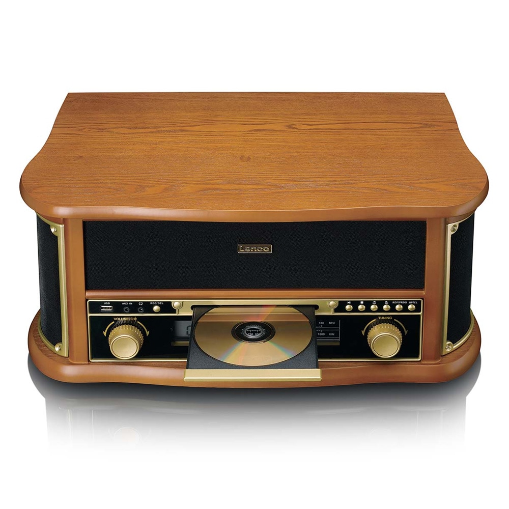 Lenco TCD-2551WD retro platespiller i tre med Bluetooth, CD og kassett