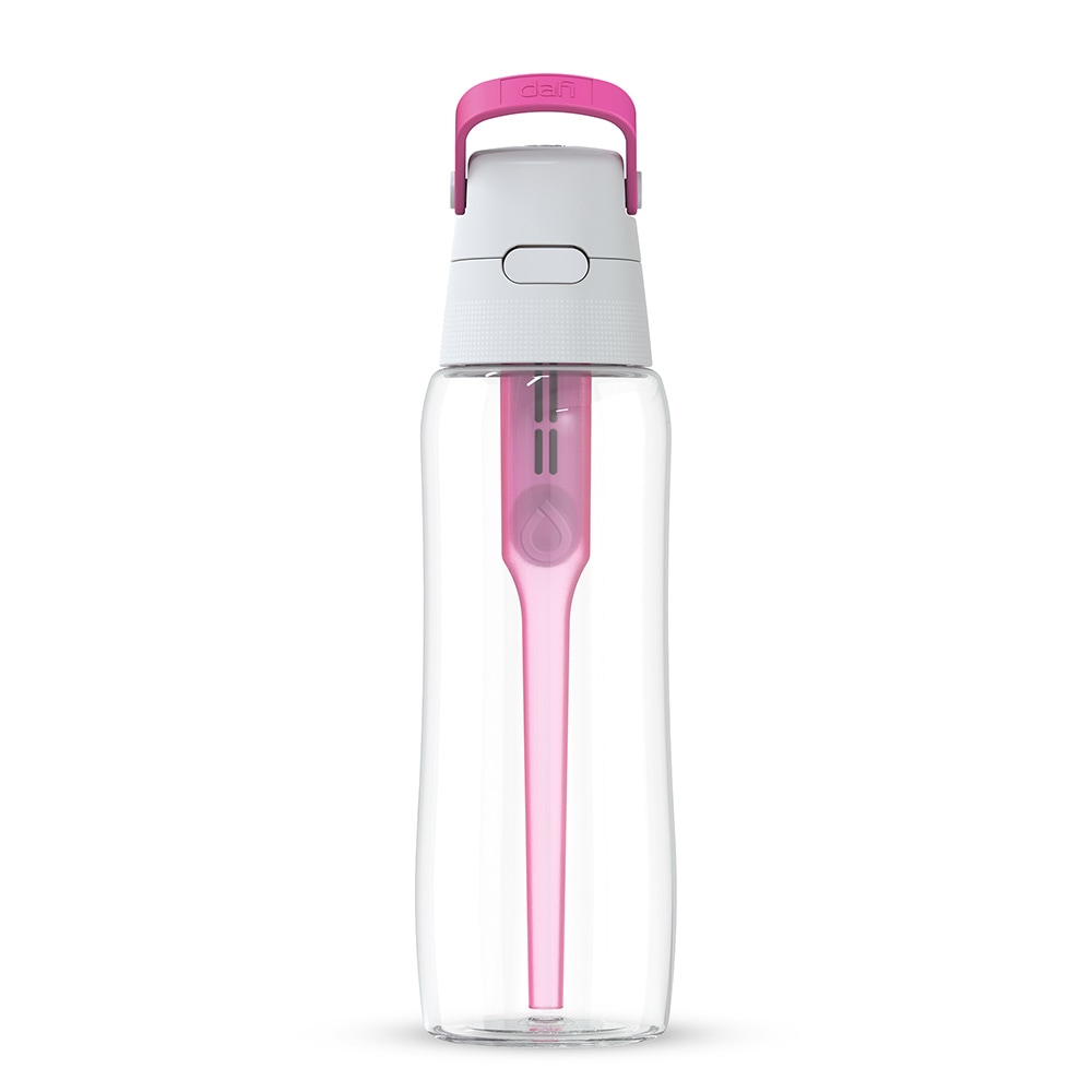 Dafi Solid filterflaske 0,7 liter i tritan med utskiftbart kullfilter - Rosa