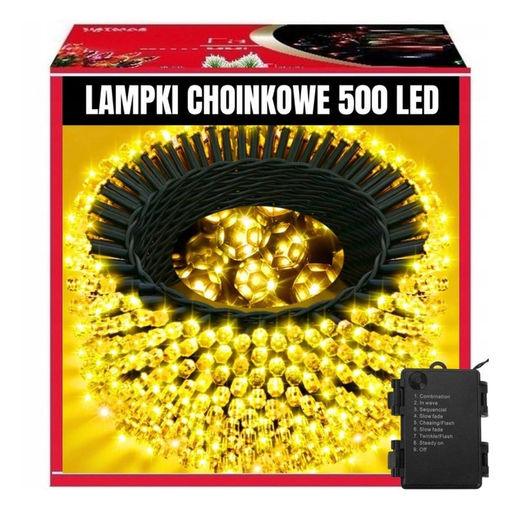 LED-sløyfe 35 m med 500 lysdioder, varmhvit, for innendørs og utendørs bruk