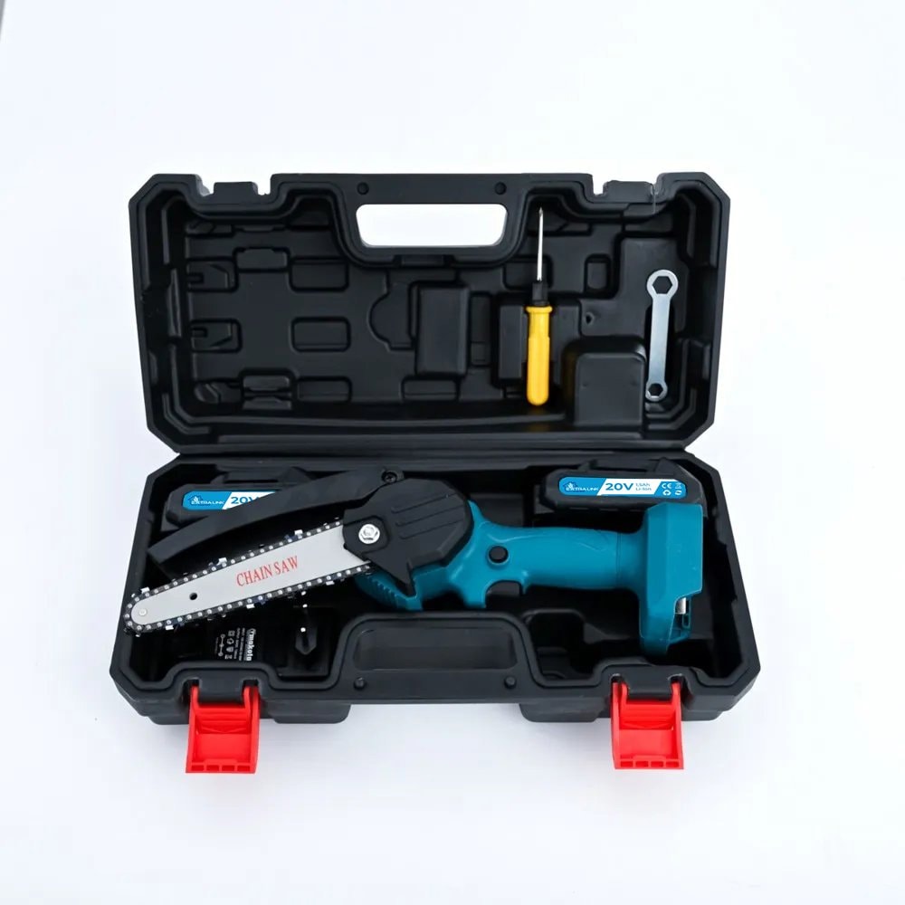 6" batteridrevet motorsag med 20 V Li-Ion og doble batterier