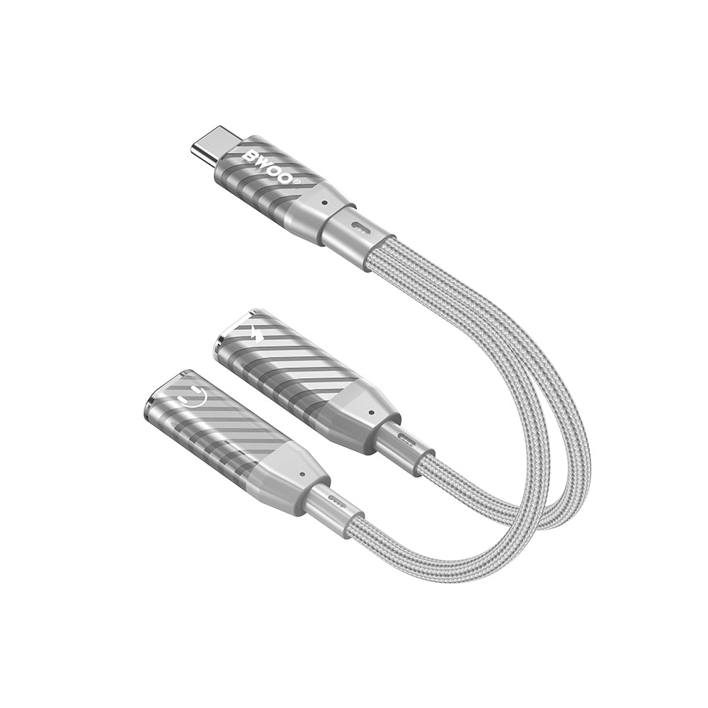 BWOO USB-adapter USB-C til 2xUSB-C for lading og lyd