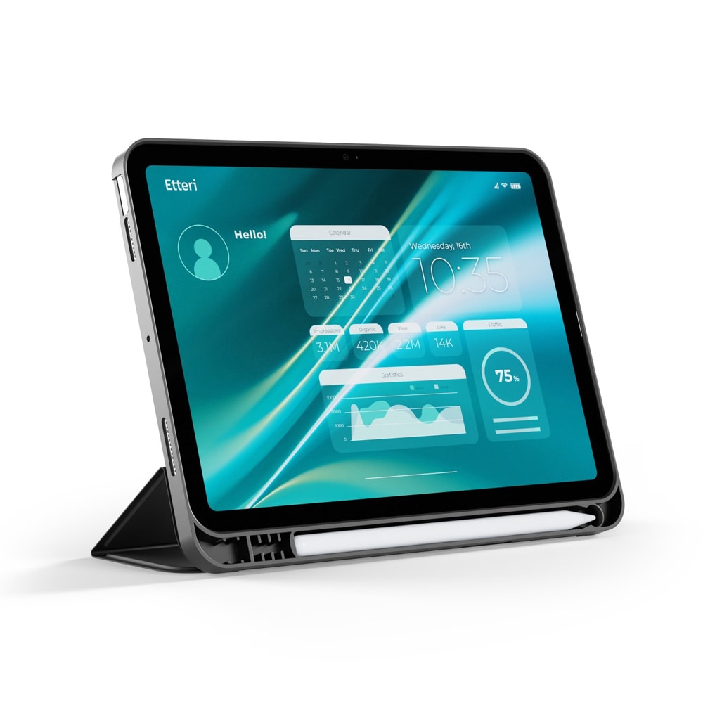 Etteri Tri-Fold deksel for Samsung Galaxy Tab A9 8,7" (2023) – Svart