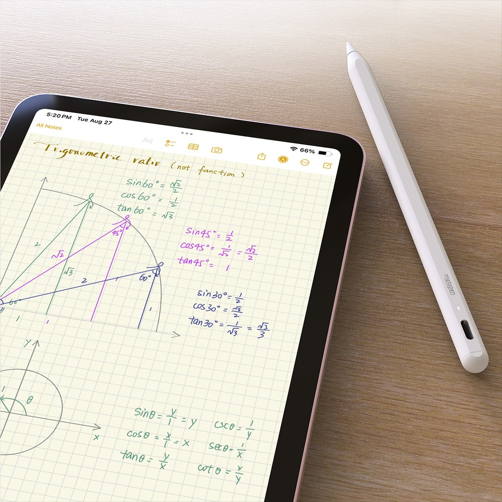 Metapen Pencil A8 iPad-penn / stylus – hurtiglading via USB-C og magnetisk feste – hvit