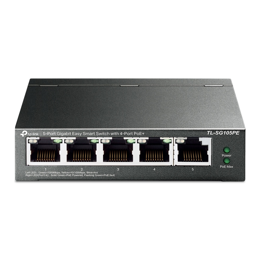 TP-LINK TL-SG105PE 5-ports Gigabit Easy Smart PoE+-switch 65 W