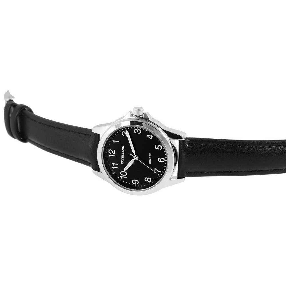 Excellanc herreklokke 38 mm med svart klokkereim i kunstskinn