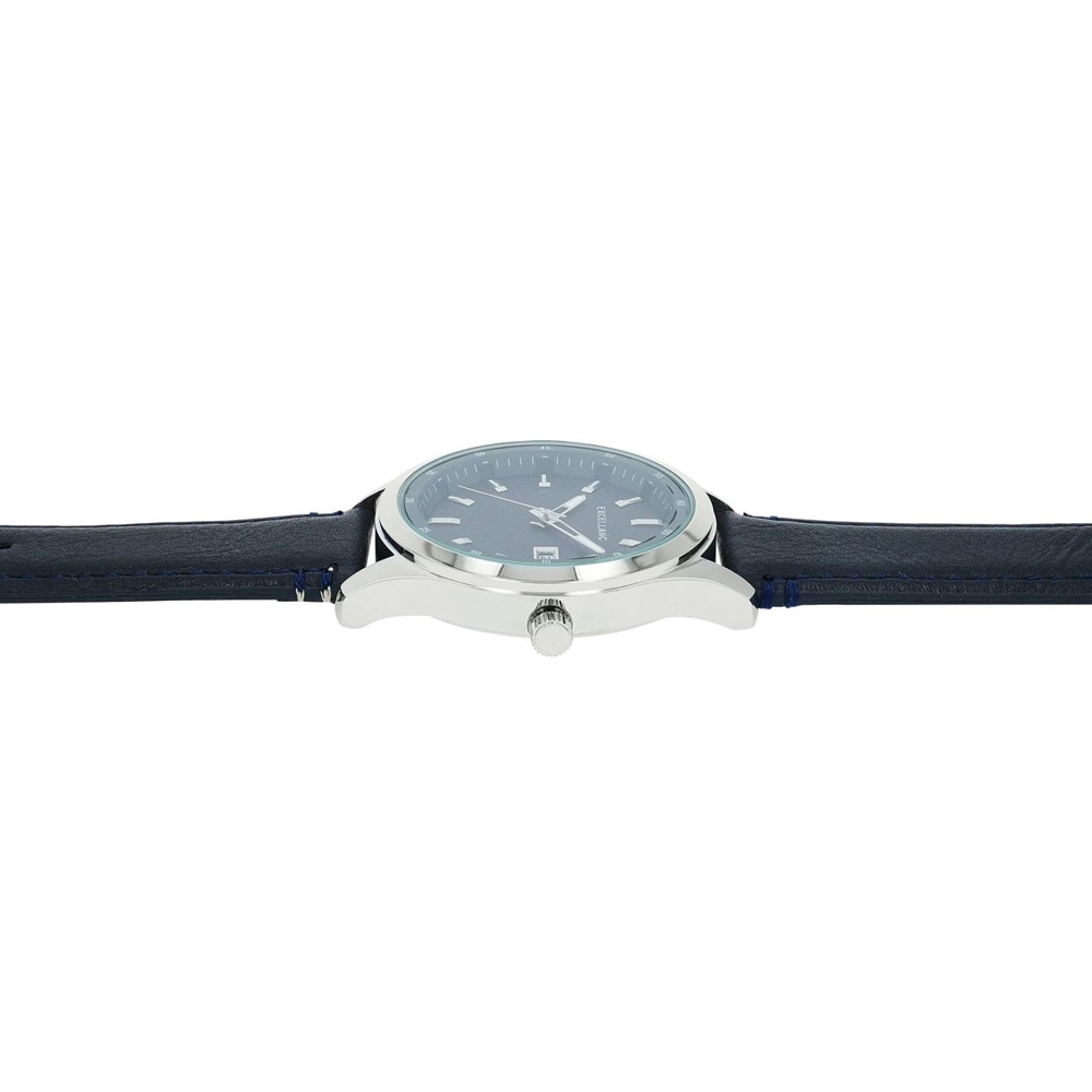 Excellanc Herreklokke 44 mm – blå urskive og reim i kunstskinn