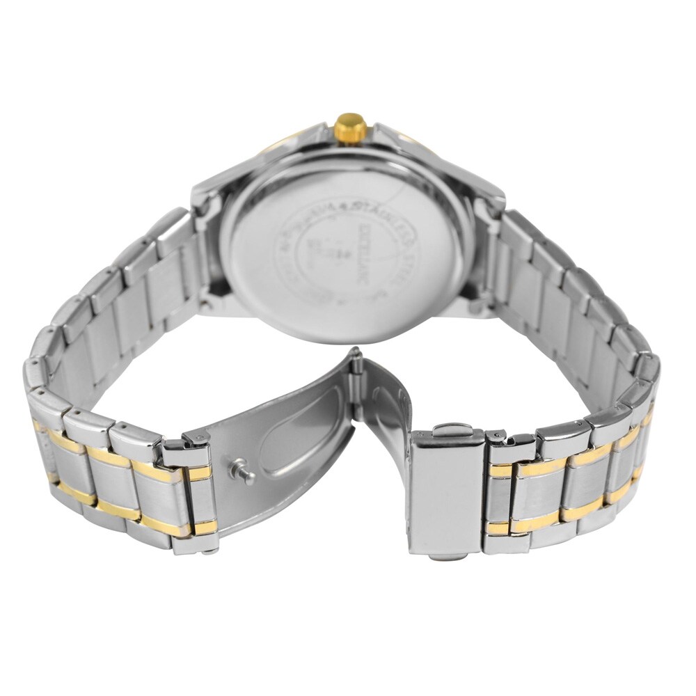 Excellanc Herreklokke med metallenke / Armbåndsur – sølv/gull/hvit
