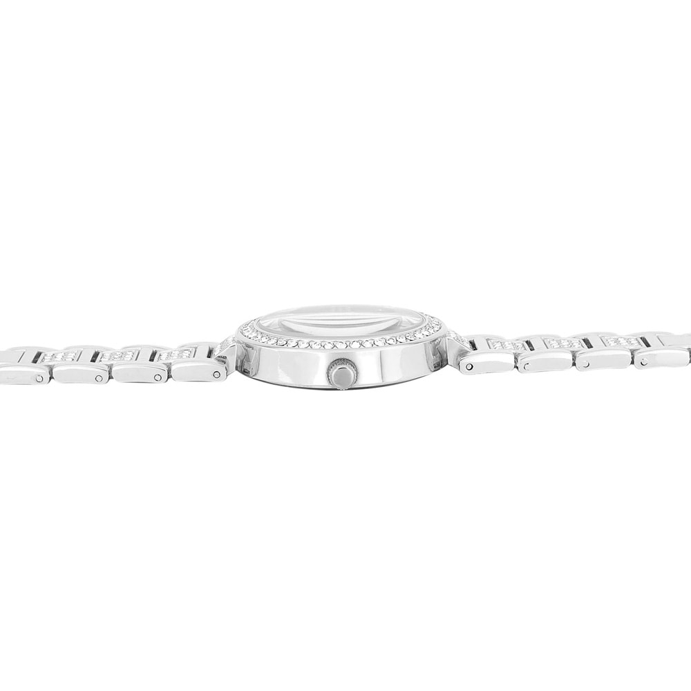 Excellanc Dameklokke med metallenke / Armbåndsur – sølv/hvit
