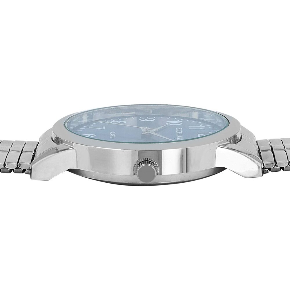 Excellanc Herreklokke med stållenke / Armbåndsur / Klokke – Sølv/blå