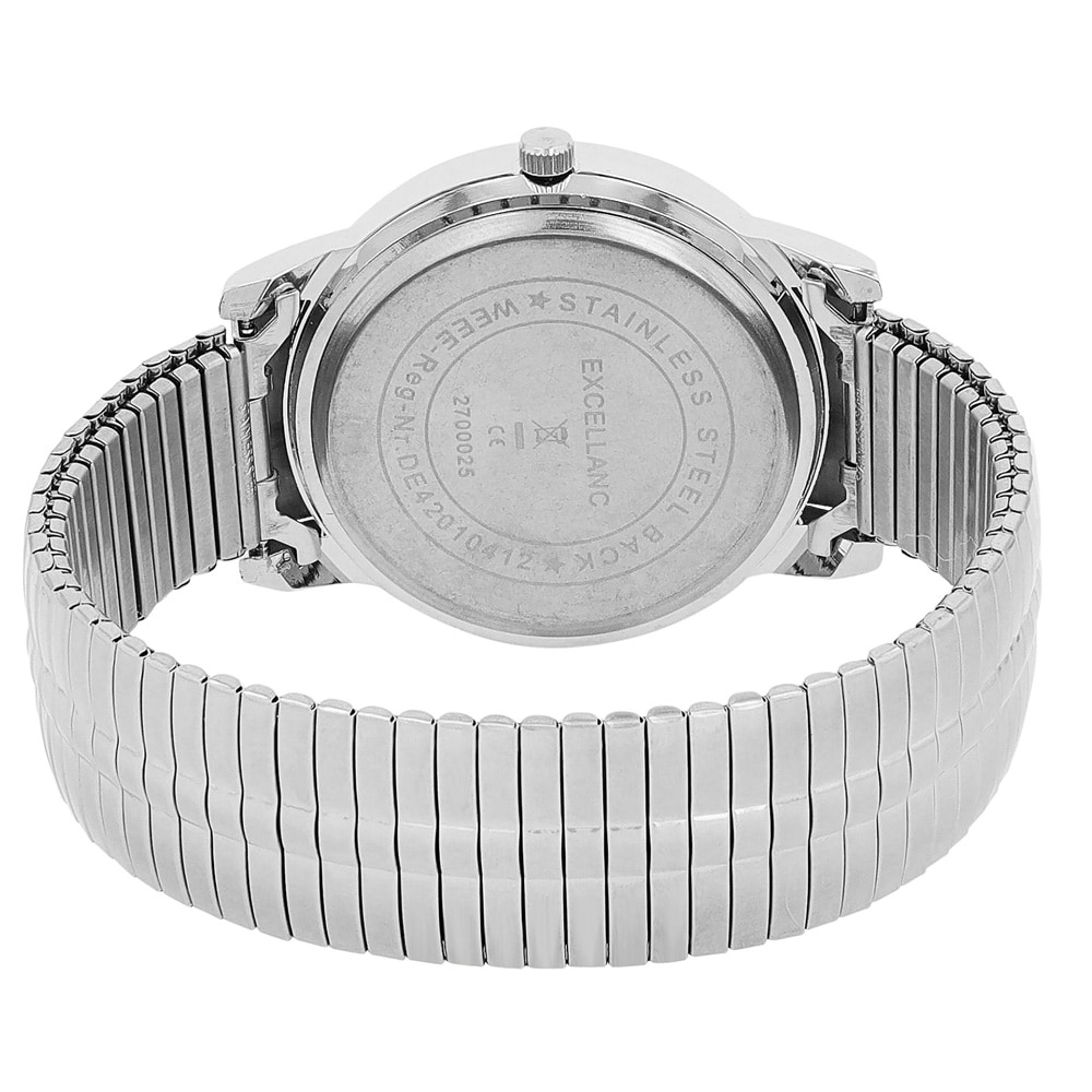 Excellanc Herreklokke med stållenke / Armbåndsur / Klokke – Sølv/blå