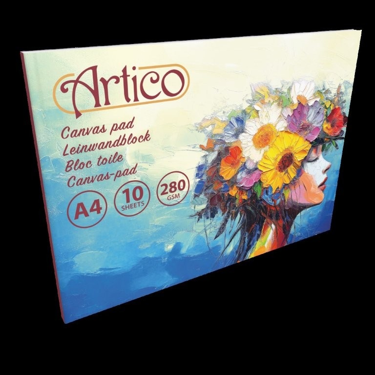 ARTICO lerretsblokk A4 – lerretspapir / Canvas Pad 280 g/m² – 10 ark