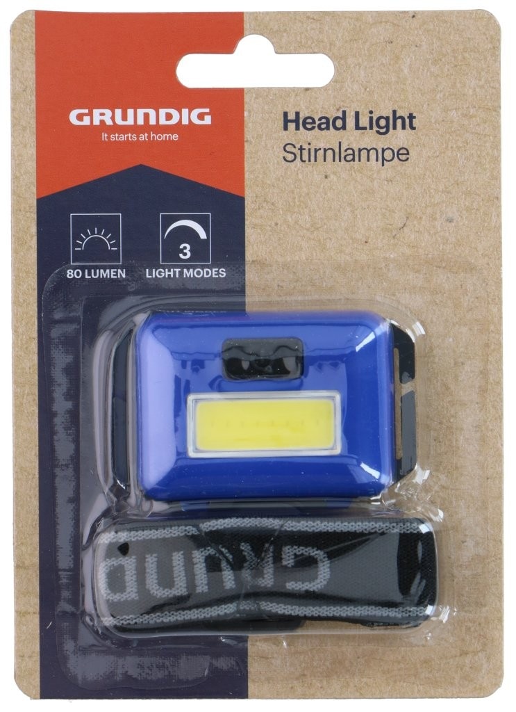Grundig hodelykt 80 lumen COB LED / LED-hodelykt 2 W / justerbar hodelykt for håndfri belysning