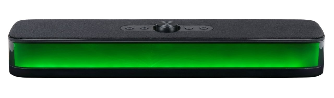 Bluetooth soundbar med RGB LED / kompakt høyttaler med lyseffekt / trådløs lydplanke for musikk, film og gaming