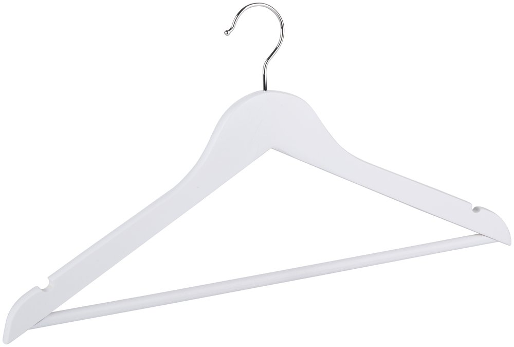 Alpina kleshengere i tre 5-pakning / kleshengere i tre / kleshengere til garderobe - Hvit