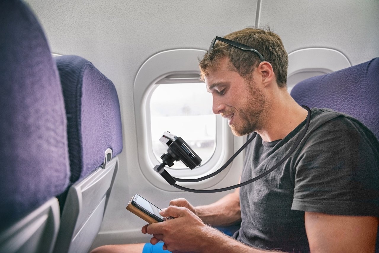 Grundig fleksibel nakkeholder for mobiltelefon / mobiltelefonholder for nakke 360° / justerbar smarttelefonholder