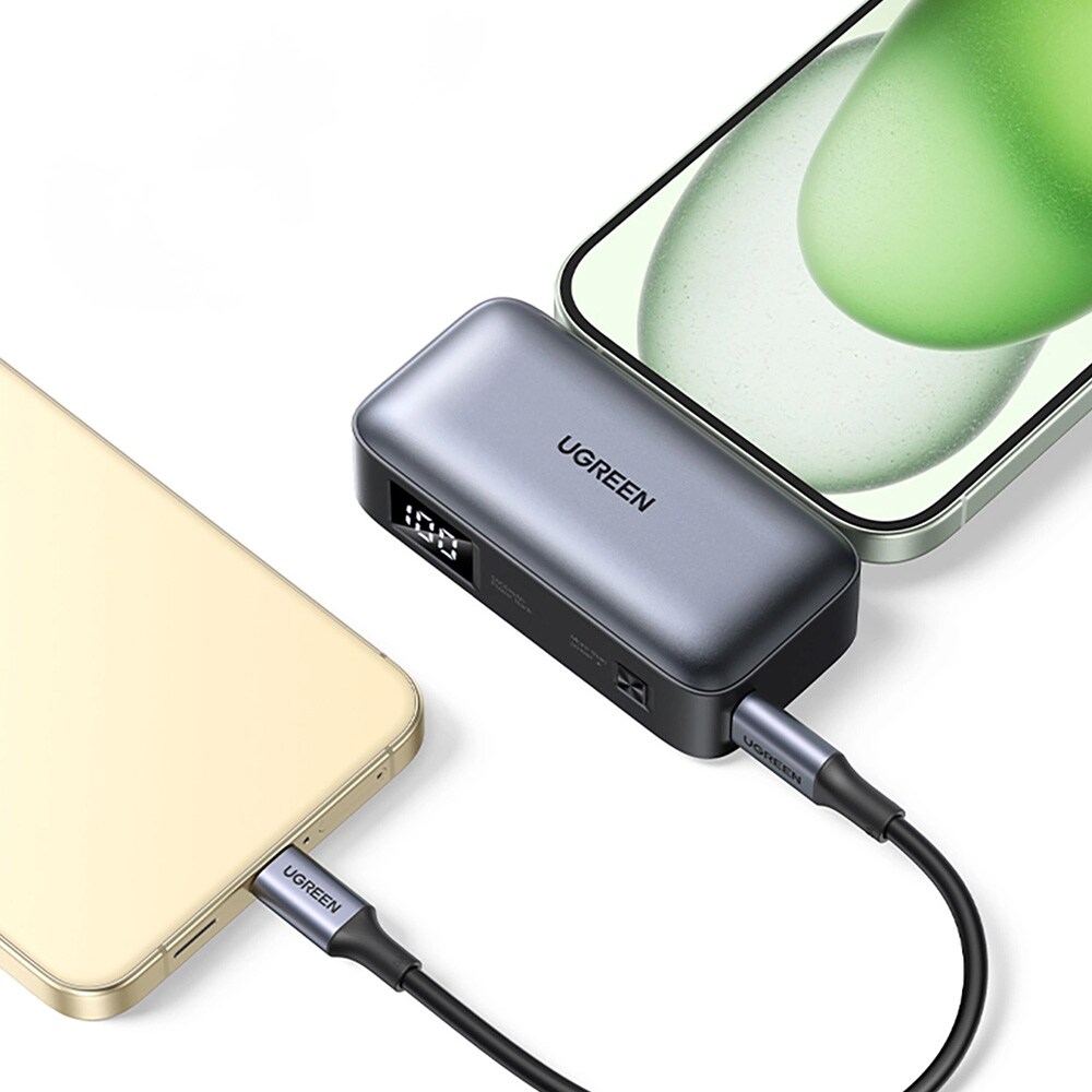 Ugreen powerbank 5000 mAh / bærbar lader med USB-C-kontakt / 20 W nødlader med digitalt display