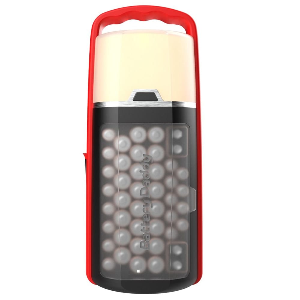 Battery Daddy Lykt / batterilager / batteriholder med tester for AA, AAA og 9V