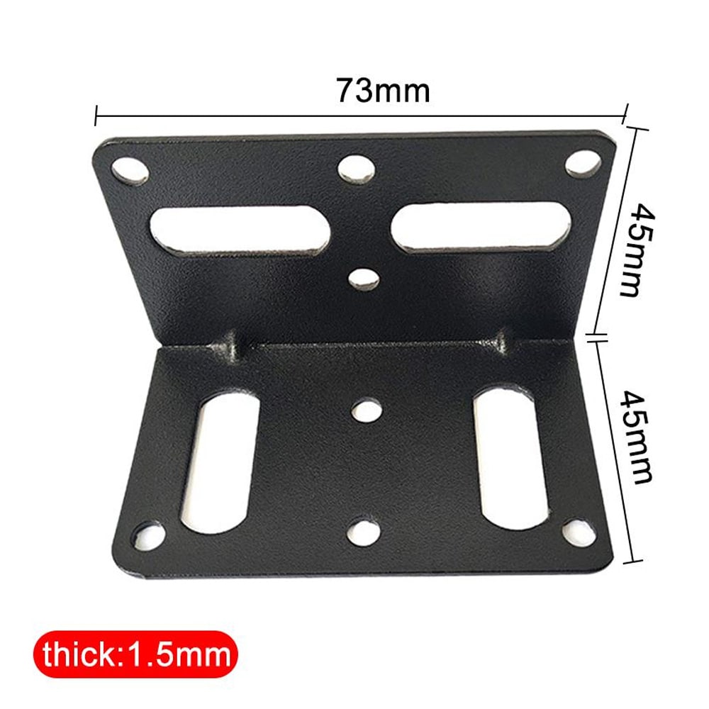 Vinkeljern 73x45mm for møbler 10-pk - Svart / hjørnebeslag metall / L-beslag for møbler