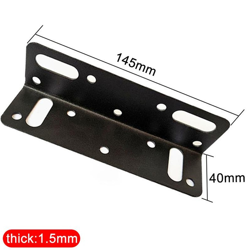 Vinkeljern 145x40mm for møbler 10-pk - Svart / hjørnebeslag metall / L-beslag for møbler